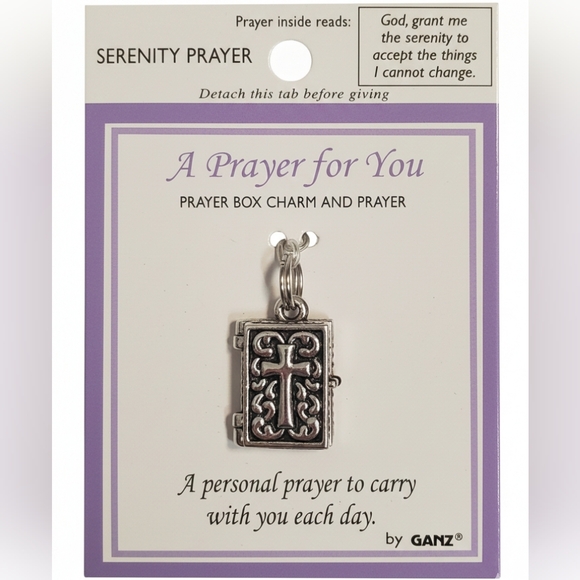 GANZ Jewelry - "Serenity Prayer"GANZ Silver Prayer Box Charm Locket with Scroll Inside